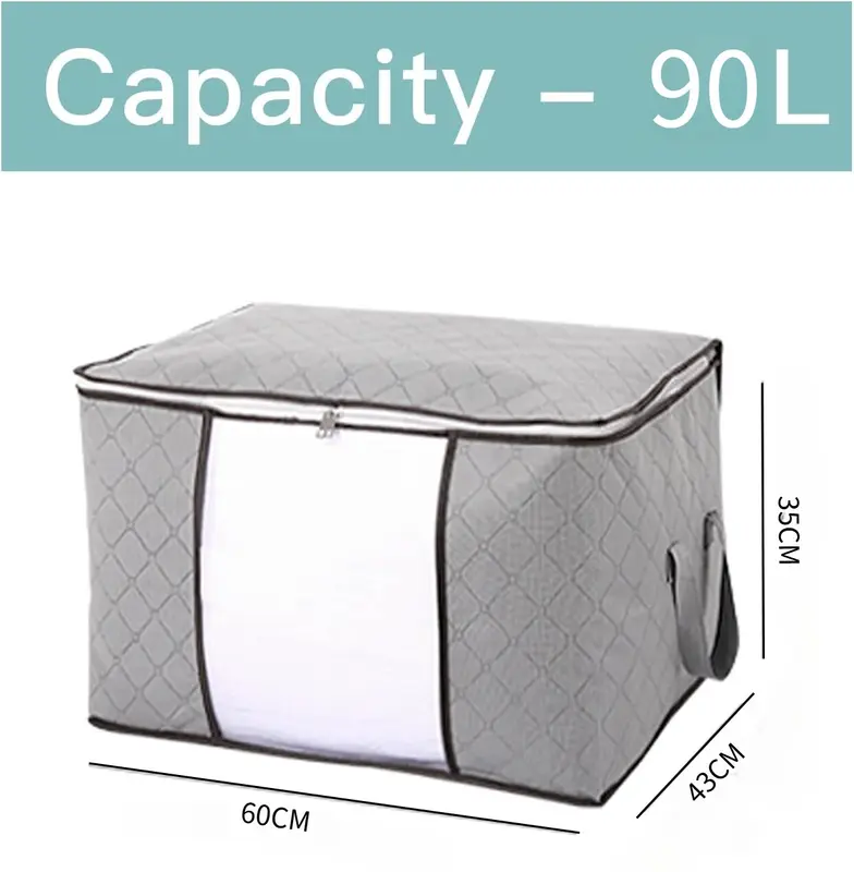 4Pcs Clothes Storage Bags Zipped Organizer for Underbed Wardrobe Cube Closet 1