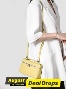 Women's Solid Color Crossbody Bag Leather Satchel, Fashionable Compact Zipper Shoulder Bag for Daily Used, Casual Trendy Versatile High-quality Daily Commuting Bag