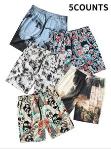 Men's Stylish Printed Drawstring Waist Shorts, Regular Fit Casual Comfortable Breathable Pocket Shorts, Men's All-Match Bottoms for Summer