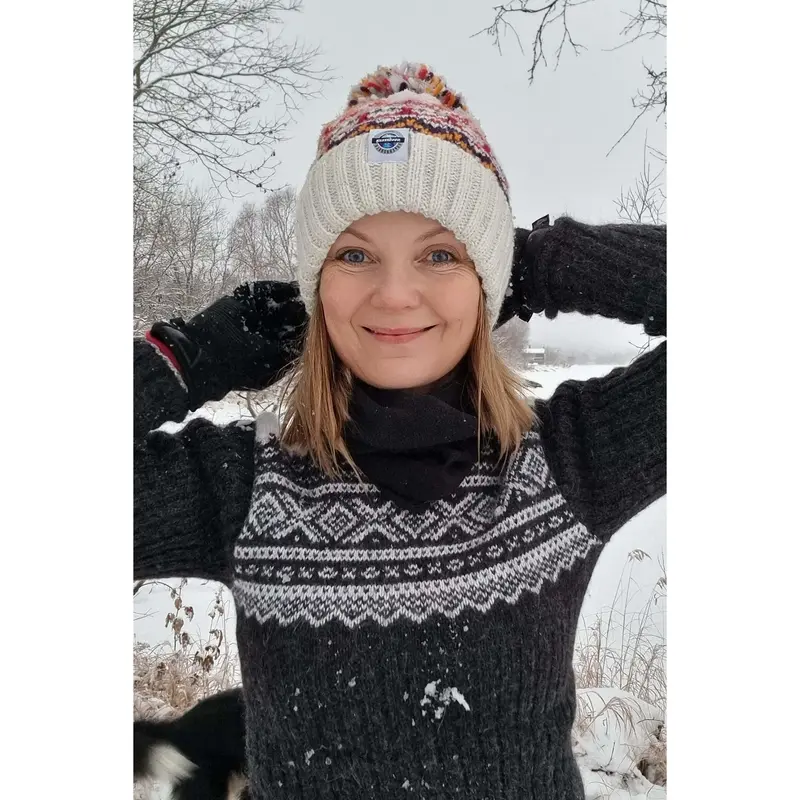 Cream Cherry Fairisle Hat 0