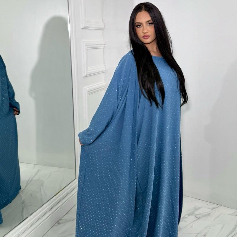 Blue Diamanté Abaya Set 0