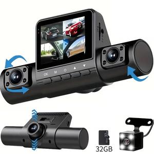 Car DVR, 4-lens Car DVR with 32GB Memory Card, 2.0 Inch Night View Car Recorder, Car Essentials, Gift for Birthday, Christmas