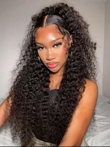 24 Inch Pre Plucked Long Wavy Wigs for Women, Gorgeous Fluffy Wigs with Baby Hair, Human Hair Lace Front Wigs for Party, Daily Use