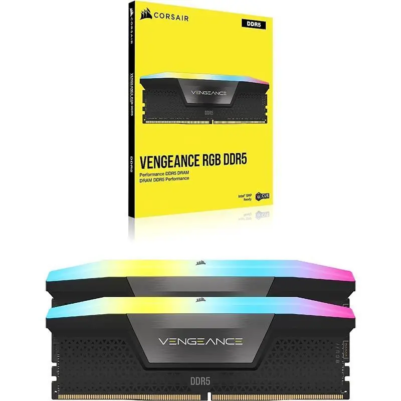 VENGEANCE RGB DDR5 RAM 32GB (2x16GB) 6000MHz CL36 Intel XMP iCUE Compatible Computer Memory - Black (CMH32GX5M2E6000C36) 5