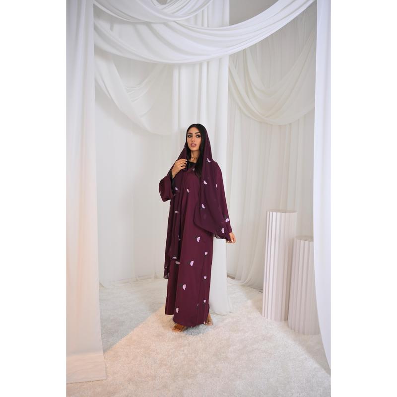 Yasmina Embroidery Buttoned Abaya 8