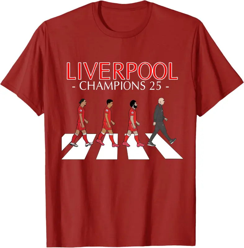 Liverpool FC 2025 Premier League Champions T-Shirt, The Road to Design Champion, Football Fan Gifts Liverpool Players 3