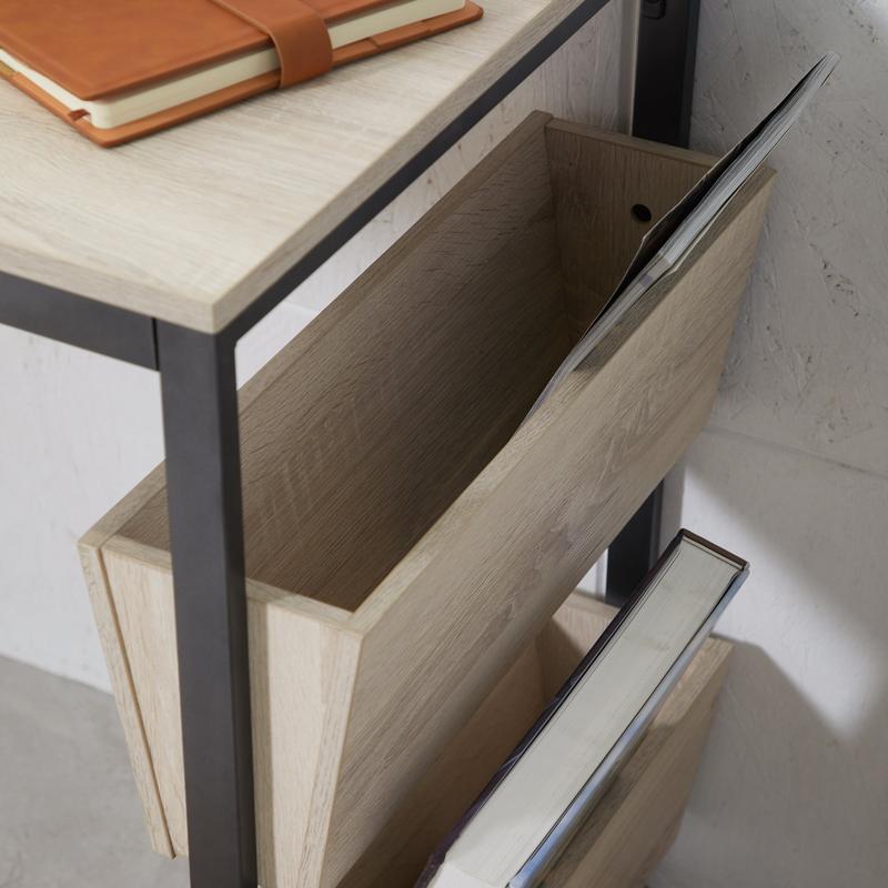 Side Storage Office Desk 91x51 cm in Oak Finished 2