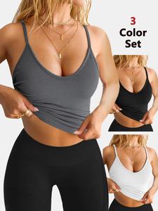Women's Solid Cami Top, Casual U Neck Sleeveless Top for Daily Wear, Ladies Clothes for All Seasons