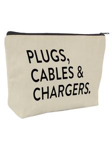 Letter Print Large Capacity Makeup Bag, Vacation Essentials, Multifunctional Makeup Bag, Travel Charger & Cable Organizer Pouch, Storage Bag for Cosmetics Accessories, Handheld Cosmetic Pouch, Travel Essentials