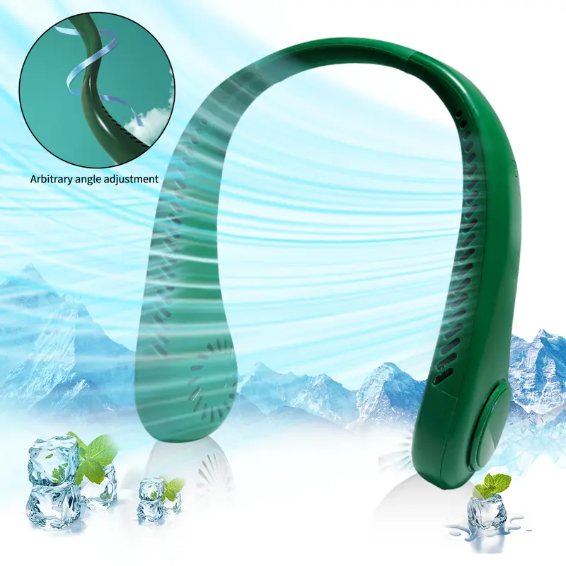 Portable Neckband Fan Bladeless Lazy Neck Hanging Cooler USB Rechargeable small Cable Button 5