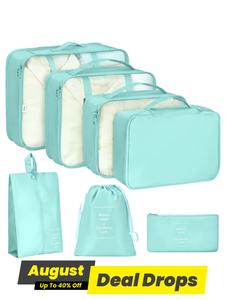 Portable Travel Storage Bag Set, Minimalist Travel Organizer Set, Zipper Clothes Storage Bag, Shoe Storage Bag, Underwear Storage Bag, Laundry Bag, Travel Storage Bag for Luggage & Suitcase Packing, Travel Accessories