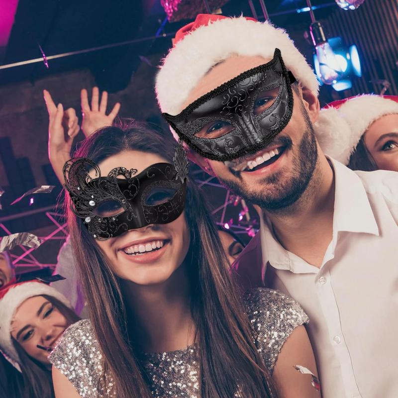 SIQUK Couple Masquerade Masks Venetian Party Mask Halloween Costume Carnival Mask for Couples Women and Men 6