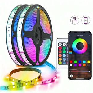 RGB LED Strip Light, 1 Count TV Backlight Music Sync Flexible Diode Tape Light with App Control, USB Powered RGB Colorful Strip Light, Ambient Light