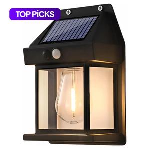 Solar Powered Outdoor Light, Waterproof Solar Wall Light, LED Light with Motion Sensor, Outdoor Light for Garden, Fence, Door, Yard, Garage, Driveway, Outdoor Solar Lights