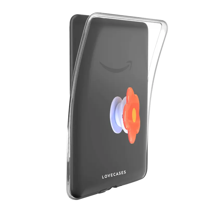 Orange Flower Power Kindle Grip Pop Holder & Stand 1
