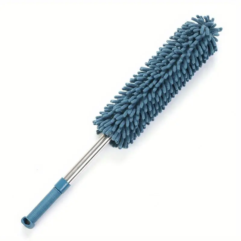 1pc Chenille Telescopic Dust Duster - Washable & Extendable Pole, Detachable Brush for Efficient Cleaning of Furniture, Car, Windows, Ceiling Fans & More - Available in Kakai, Brown, Purplish Blue, Pale Green 4