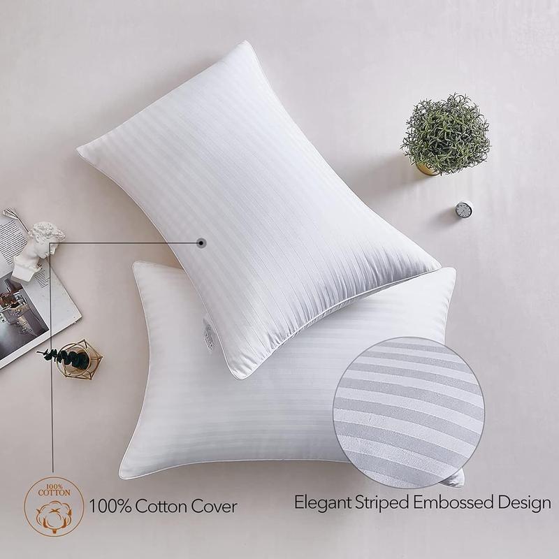 Pack of 2 Best Hotel Quality Egyptian Stripe Pillows – Luxury Soft & Supportive, Hollowfibre Filled, Non-Allergenic, Breathable & Durable – Premium Bed Pillows for Sleeping – Standard Size Comfort #HollowfibreFilled #BedPillows #HomeComfort 5