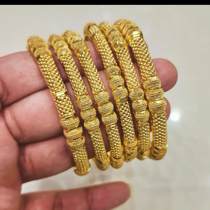 Mjb Design 1 NaZisH ‘s real gold look orignal  Gold plated Range bangles with box 4