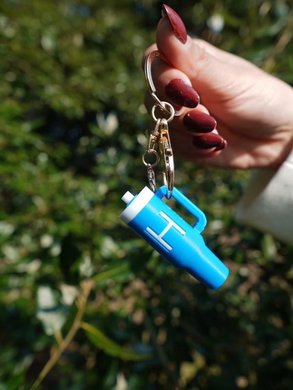 Mini 3D Printed Tumbler Cup – Keychain accesory - Custom Letter Personalisation | Cute Desk Decor Gift - 3D printed 7