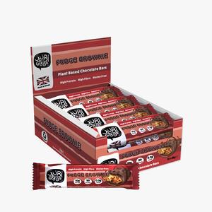YuBi Bar Fudge Brownie 12 Pack - Protein Bars - 99 Calories, High Protein and High Fibre, Low Sugar, Gluten Free and Dairy Free Snacks with Dark Chocolate