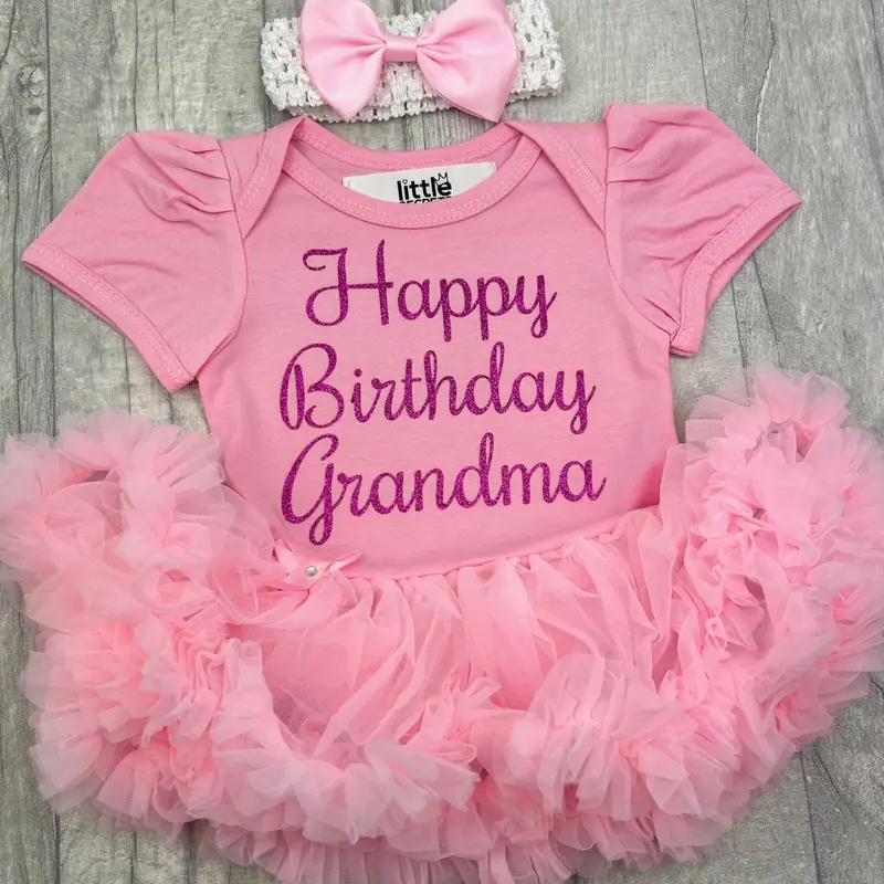 Happy Birthday Grandma Gift Baby Girls Tutu Romper 5