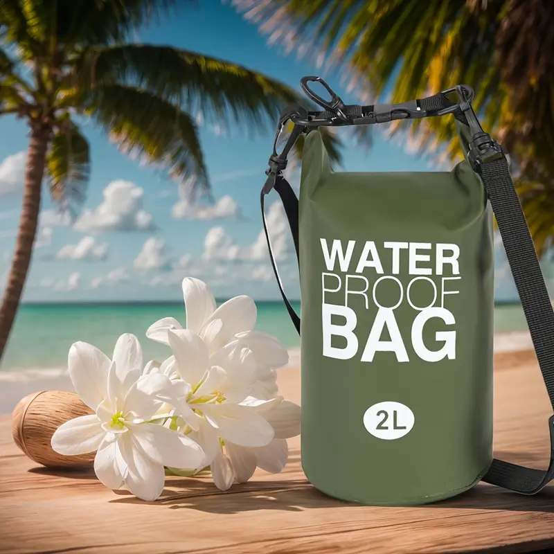 1PCS outdoor waterproof dry bag beach bag, travel necessities, beach bag, perfect leisure bag, fishing gear waterproof bag, tactical waterproof bag, foldable anti-fouling, suitable for outdoor travel, camping, motorcycles, skating and boating 2