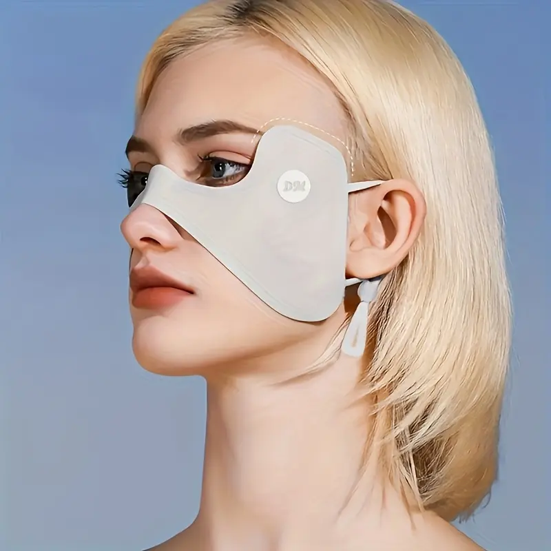 1/2pcs Summer Mask Sunscreen Face Scarf Solid Color Sunscreen Eye Patches Sunscreen Veil Face Cover Sports Running Tennis Cycling Tennis Mask Fashion DM Logo Mask 1