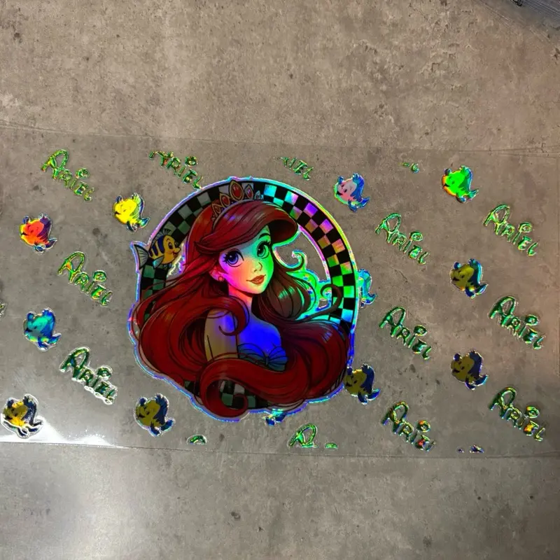 Latest Technology In Cup Making - 16oz Kids Character Holographic UV DTF Cup Wraps