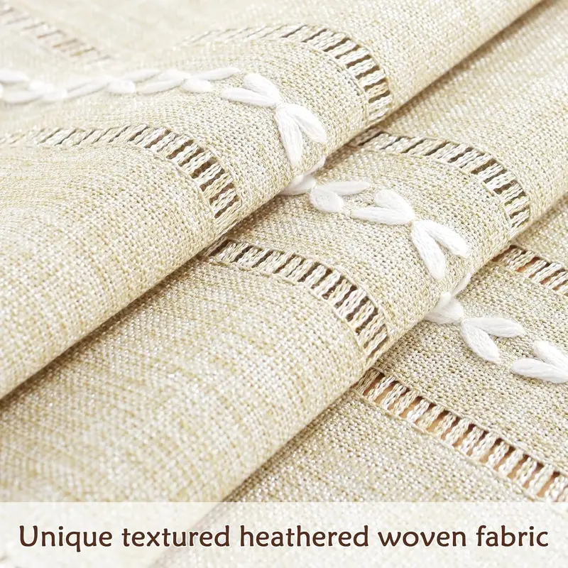 Table Runner Handmade with Tassels, Farmhouse and Rustic Boho Style, Handwoven Linen in Cream Ivory for Dining Table, Kitchen, Weddings Decoration, 183x33 cm 2