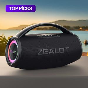 ZEALOT S97 Portable Wireless Speaker, 80W Rechargeable Speaker with RGB Light, IPX6 Waterproof Speaker with Subwoofer, Weatherproof Loudspeaker System