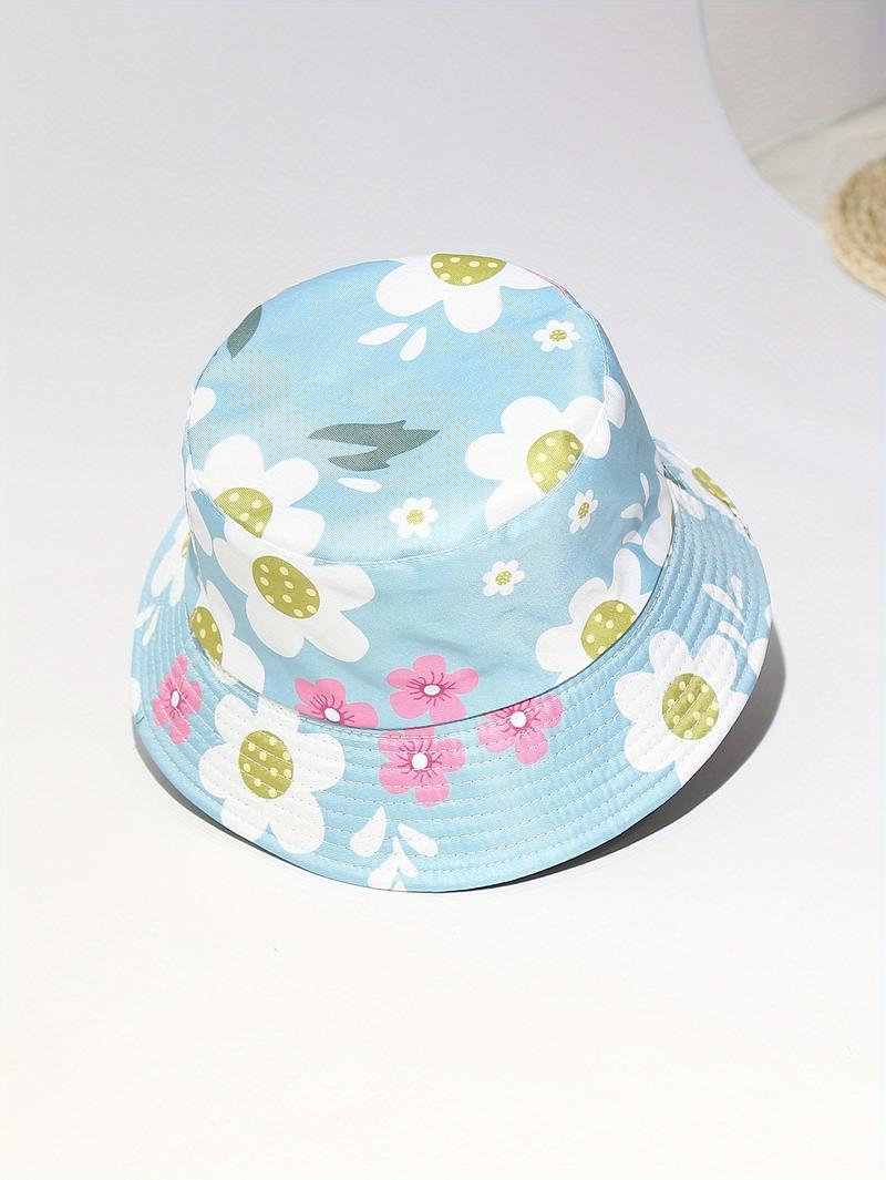 Product Introduction of Women's Cute Floral Bucket Hat, Summer Beach Casual Style, Breathable Sun Protection Fisherman Cap, 2023 New, Beach Casual 3
