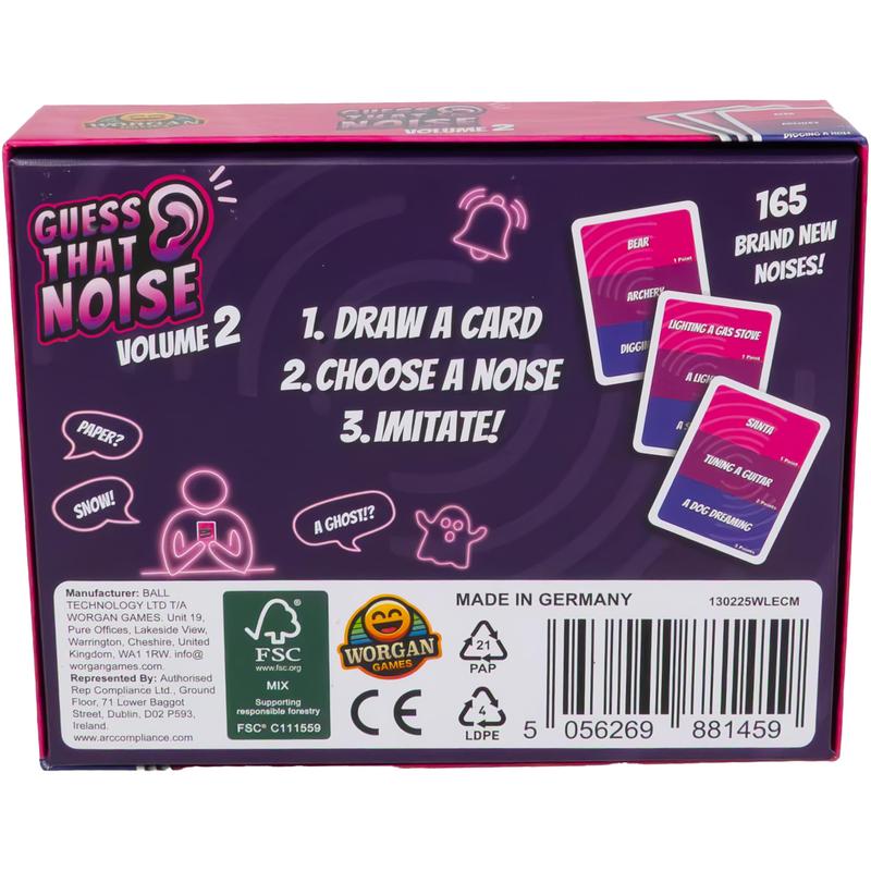 Guess That Noise 2 - Funny Sound Impressions Party Game Noises | Fun for Family & Friends | 2-15 Players, Ages 8+ | Perfect for Kids, Teens, Adults | 5