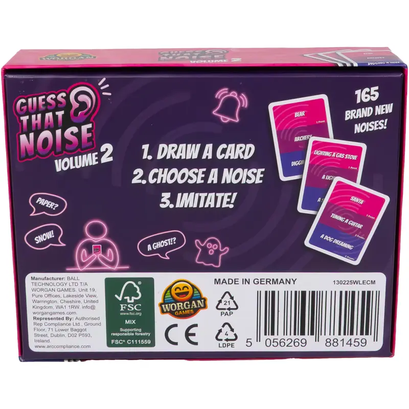 Guess That Noise 2 - Funny Sound Impressions Party Game Noises | Fun for Family & Friends | 2-15 Players, Ages 8+ | Perfect for Kids, Teens, Adults | 5