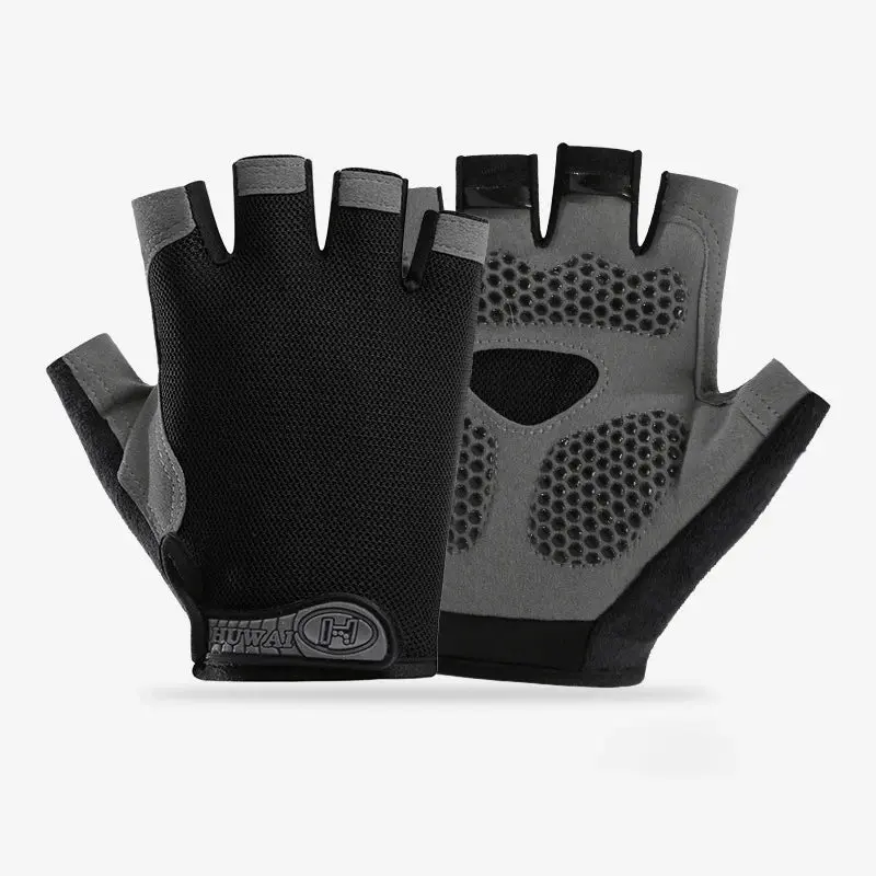 Gym Gloves for Fitness Training - Fingerless Bodybuilding Exercise Gloves for Men and Women - Anti-Slip Breathable Cycling Gloves