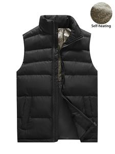 Men's Solid Zip Up Pocket Vest Jacket, Loose Casual Sleeveless Outerwear for Fall & Winter, Men's Clothes for Daily Wear