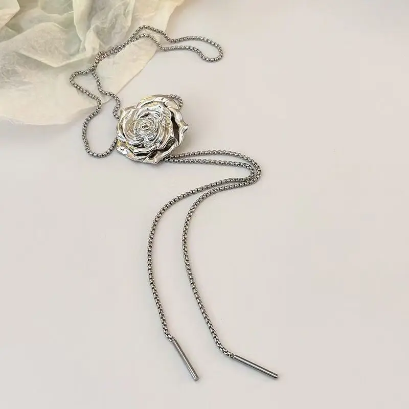 Rose Pull Flower Necklace One Multi-Wear Waist Chain Neck Chain Sweater Chain 1