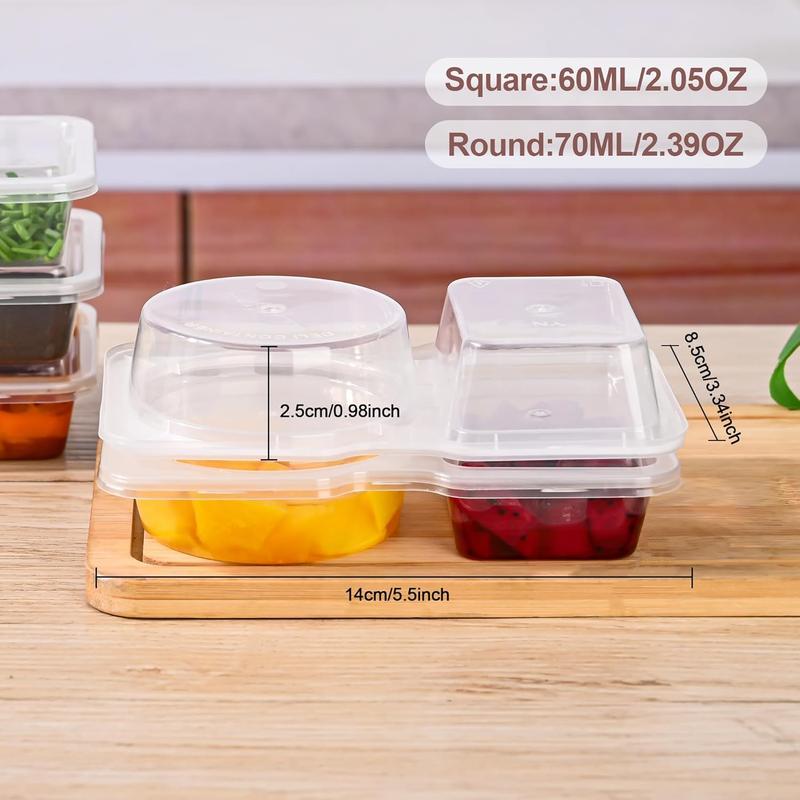Thickened Double Compartment Reusable Snack Pack Containers with Lids for Picnic and Work Lunch - Set of 10 - Kitchen, Utensils 5