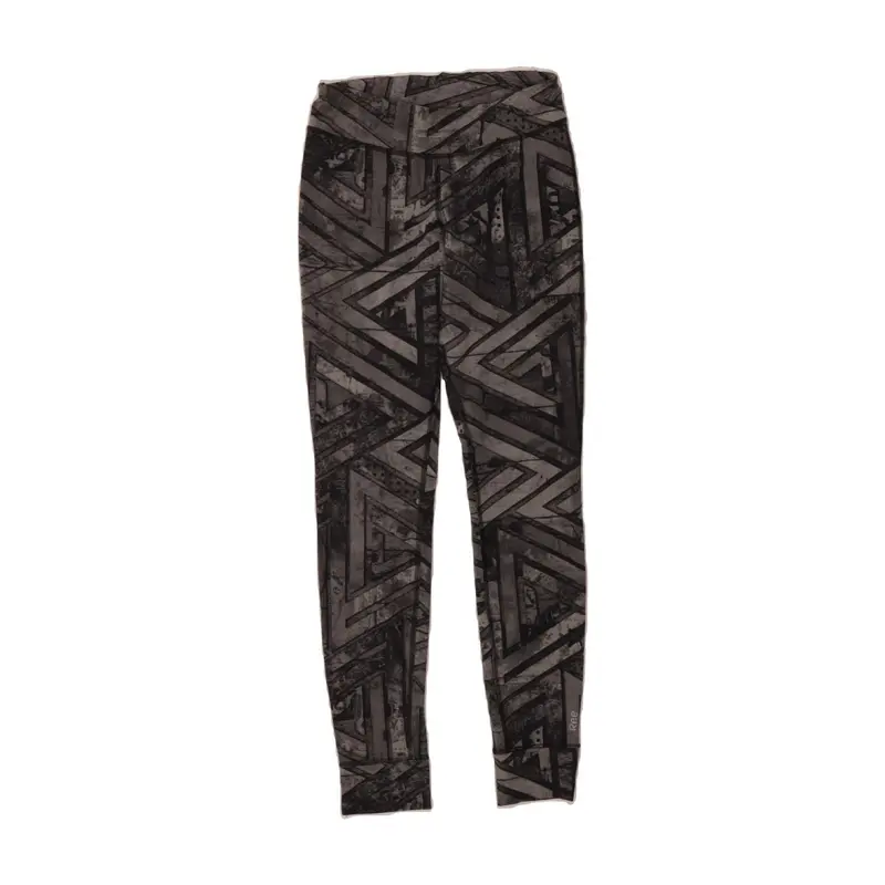 Pre-Owned Vintage REEBOK Womens Graphic Leggings UK 4/6 XS  Grey Geometric Polyester 0