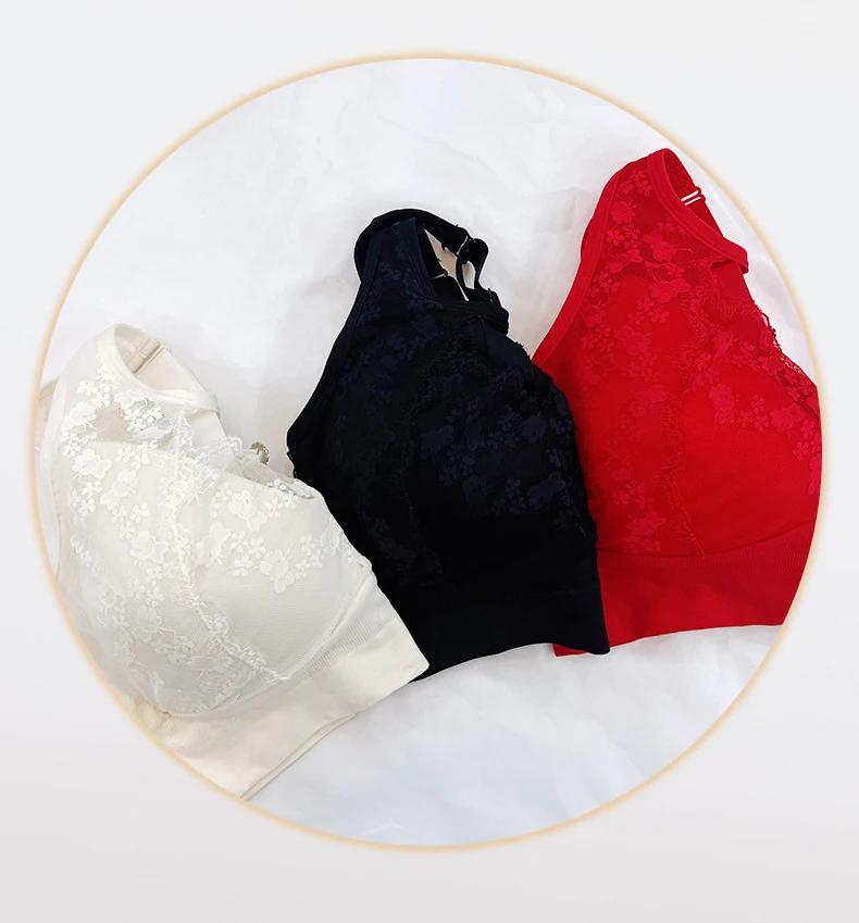 Product Introduction of Sexy Hollow Lace Underwear Latex Chest Pad Without Steel Ring Gathering Anti Beauty Back Wrapped Bra 24