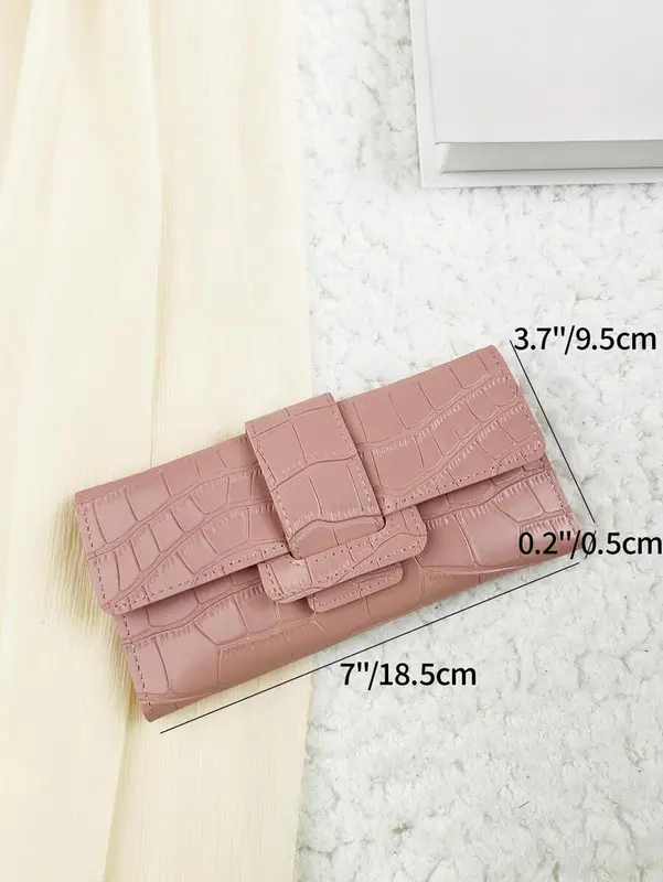 Embossed Fold Over Women’s Wallet – Slim & Portable, Large Capacity for Credit Cards & ID with Zipper Closure 6