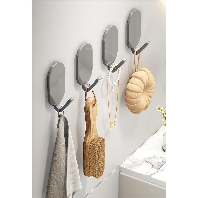 5pcs Heavy-Duty Adhesive Hooks, No Drilling Needed, Ideal For Bathroom And Toilet, Effortlessly Hang Towels On Walls Or Doors, Leaves No Traces Behind 8