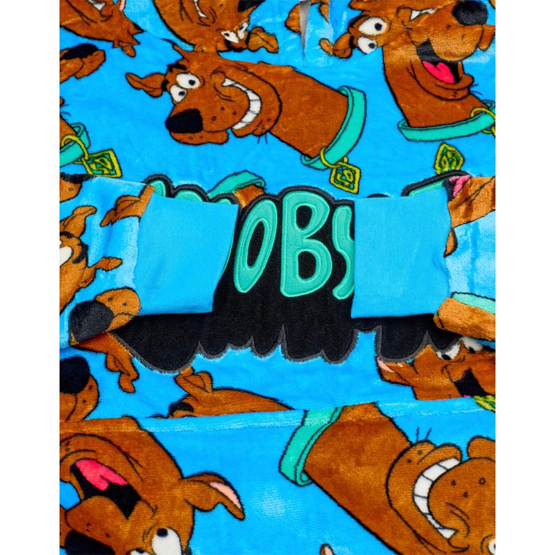 Vanilla Underground x Scooby Doo Mens Blue Character AOP Blanket Hoodie (One Size) 4