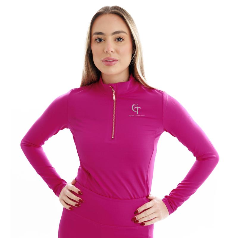 Horse Riding Base Layer Long Sleeve-Hot Pink 0