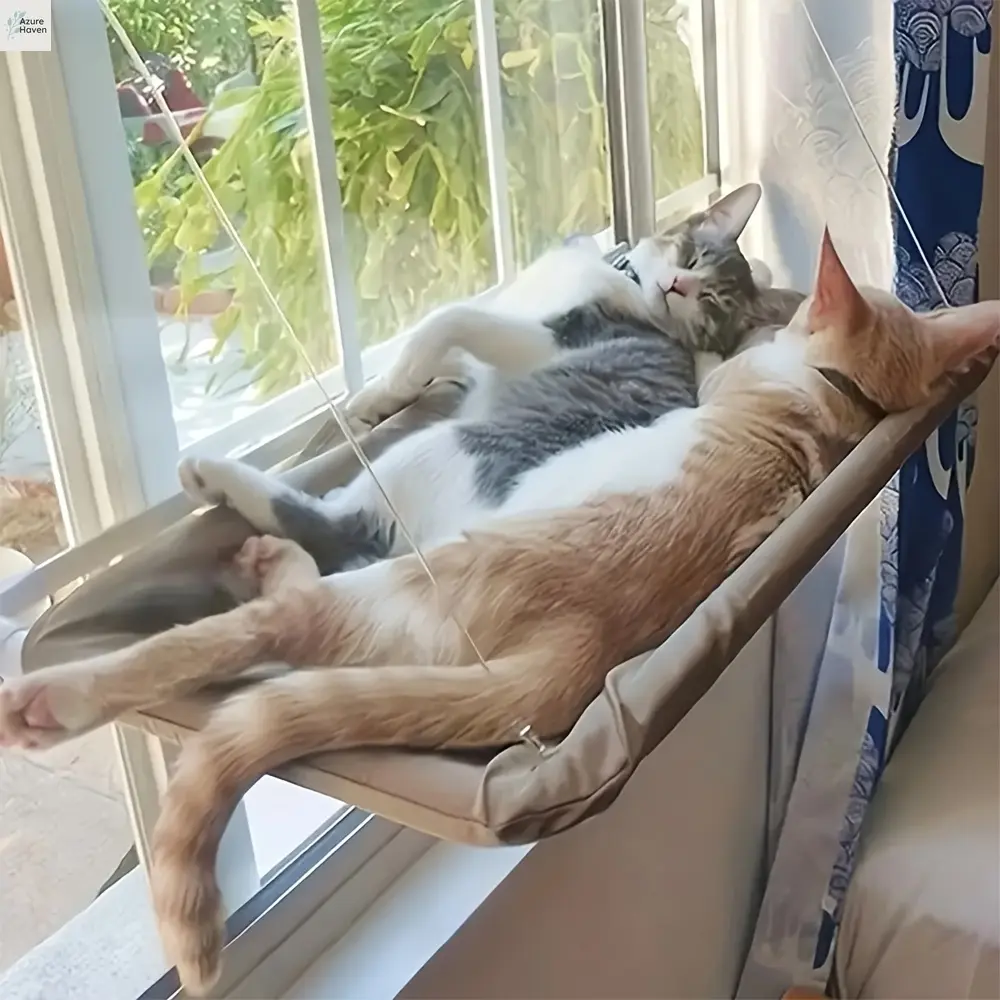 A&H     Ultra-Soft Cat Window Hammock - A Cloud-like Cozy Perch for Feline Nap Time, Securely Fixed to Improve Cats' View, a Perfect Space-saving Gift for Cat Lovers