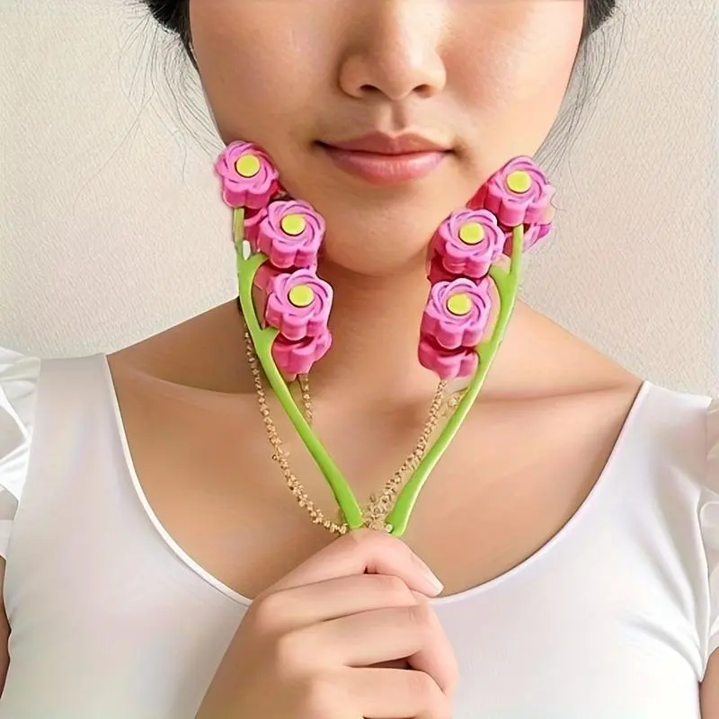 Face Massager, Facial Massage, Flower Type Massage Roller for V Face Pull Tight Firming, Beauty Tool(Use with Caution on Sensitive Skin) 0