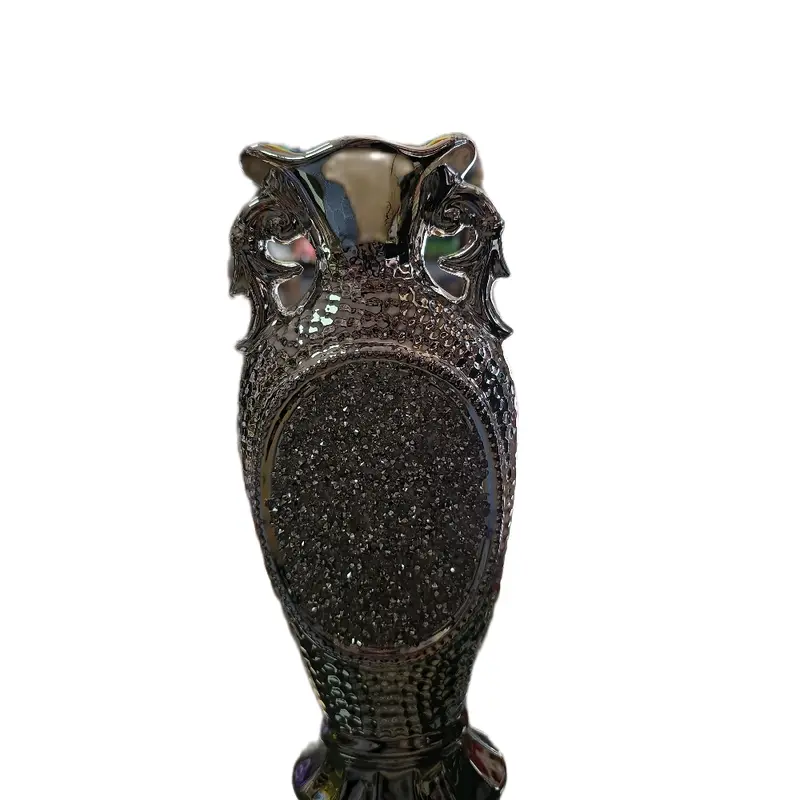 Diamond Crush Crystal Sparkle Silver Decorative Flask Design Jug Vase Ornaments Centerpiece 1