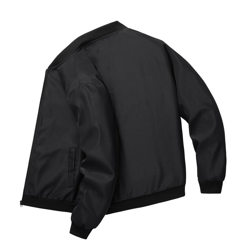 Product Introduction of 2024 Spring and Autumn New Baseball Collar Short Loose Solid Color Jacket Men's Business Casual Thin Coat Trend 3