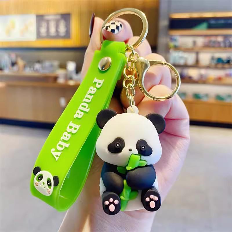 Product Introduction of 1PC Cartoon Panda Keychain – Soft Rubber Animal Pendant for Bags, Keys & Gifts 4