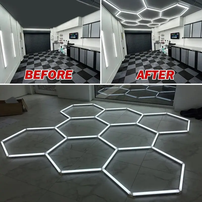 Honeycomb UK 5/8/14 Hexagon LED Garage Workshop Retail Light 6