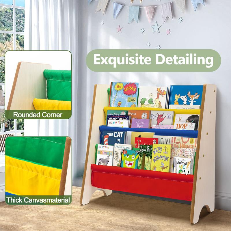 Children Rainbow Bookcase Bookshelf Storage Book Shelf Children Rack Toddler - Durable and Safe 4